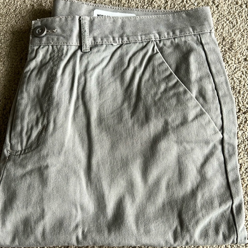 Men’s Straight Fit Casual Pants 36/30 Light Gray
